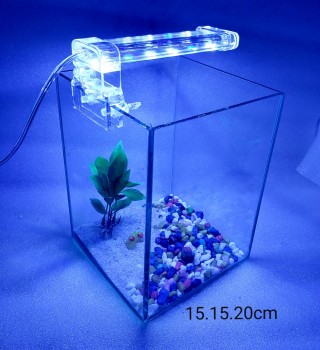 Bể Cá Mini Để Bàn + Đèn D10 Cao 20cm