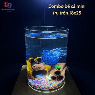 Bể cá mini để bàn COMBO kèm phụ kiện ( ống 18x25 )